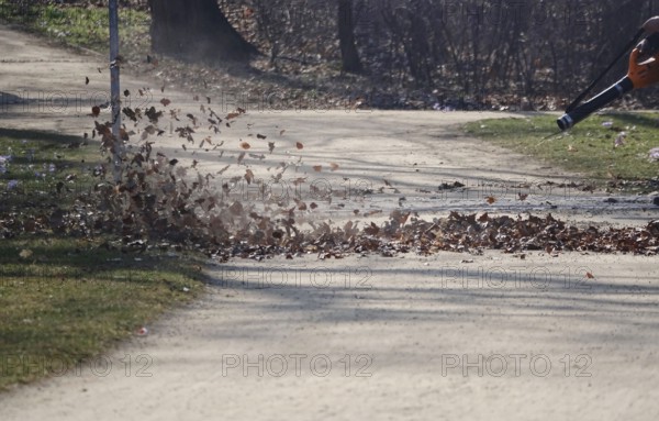 Leaf blower, March, Germany
