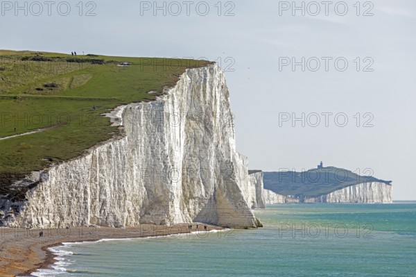White cliffs, Seven Sisters, beach, Cuckmere Haven, East Sussex, England, Great Britain