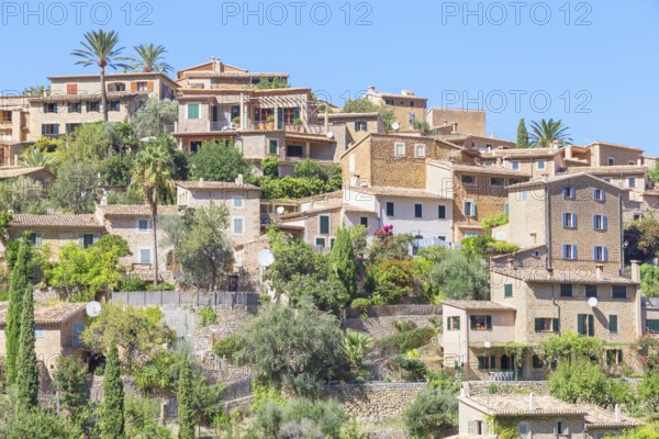View of Deia village, Deia, Mallorca, Balearic Islands, Spain
