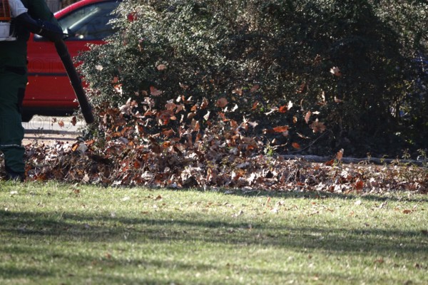 Leaf blower, March, Germany