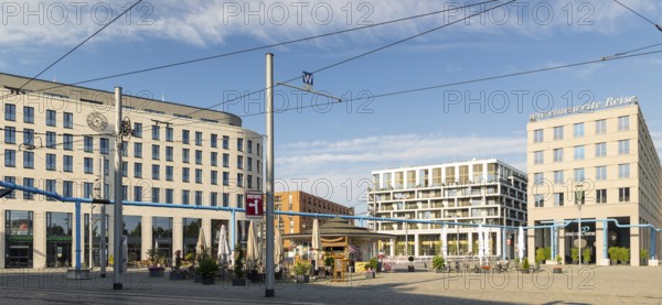 New development on the southern side of Postplatz, Dresden, Saxony, Germany