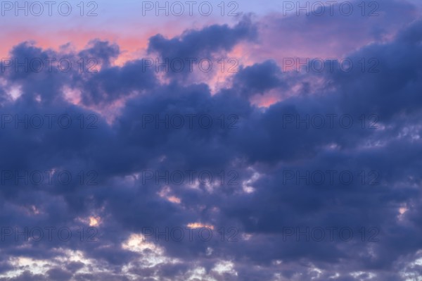 Rain clouds (Nimbostratus) in the evening, Bavaria, Germany