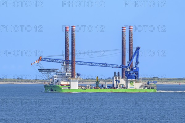 Danish A2SEA A/S installation vessel Sea Challenger from Dong Energy for the construction of wind turbines at offshore wind farms at sea