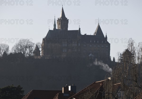View of Wernigerode Castle, Harz Mountains, Saxony-Anhalt, Germany