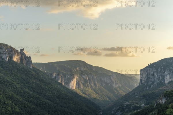 Jonte Gorges in the Cevennes National Park. Unesco World Heritage. Le Truel, Lozere, Aveyron, France
