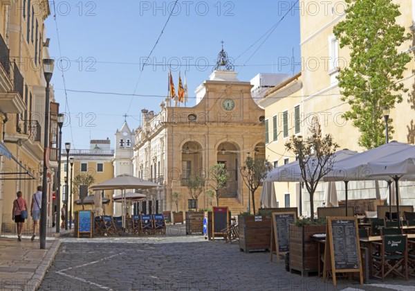Ajuntament de Maó, in the old town of Mahon, Port de Mao, Menorca, Balearic Islands, Balearic Islands, Mediterranean Sea, Spain