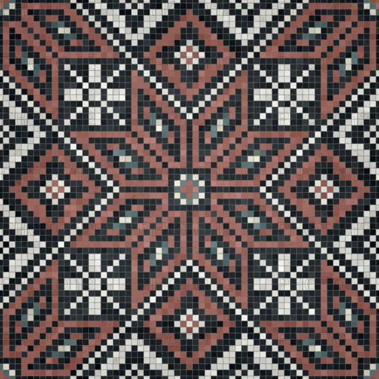 Mosaic tiles background, seamless vector pattern