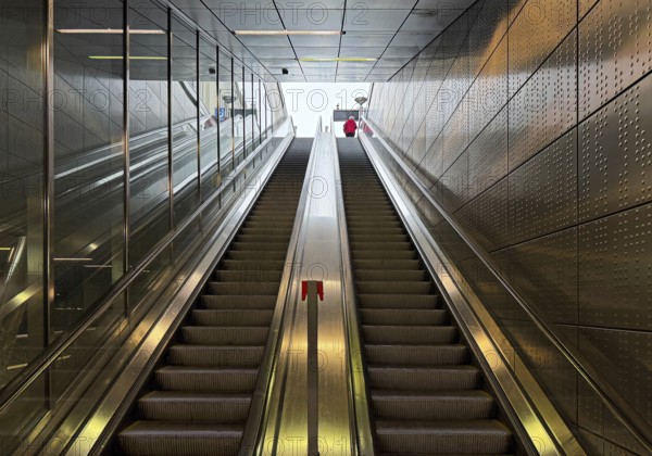 Benrather Straße subway station, Werhahn line, designed by artist Thomas Stricker, Düsseldorf, North Rhine-Westphalia, Germany