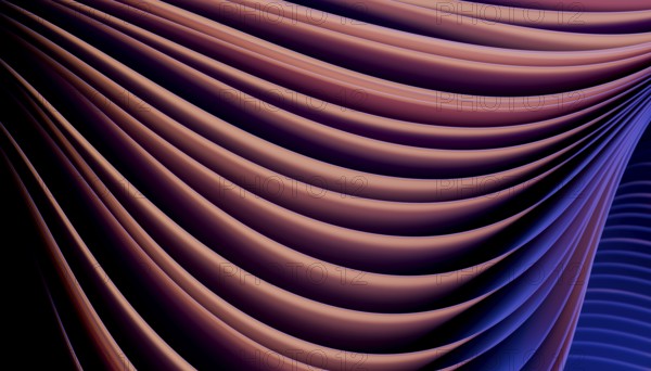 Discover flowing waves of blue and purple light forming abstract patterns. The elegant curves and gradient colors create a sense of movement and depth, perfect for modern designs