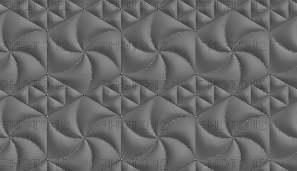 Stylish gray 3D wallpaper showcasing hexagonal and rhombus-shaped panels with soft, leather-inspired textures, ideal for contemporary and minimal interior decor