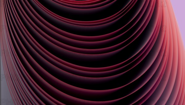 A visually captivating 3D render featuring smooth, flowing maroon waves against a soft gradient background. This digital art illustration creates a mesmerizing sense of movement and depth, ideal for various creative projects