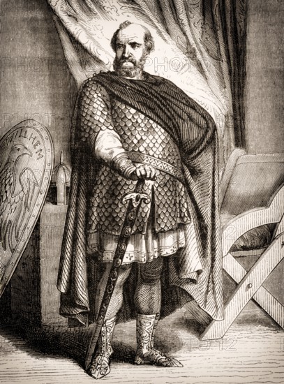 William I, ca. 1028, 1087, known as William the Conqueror, the first Norman King of England