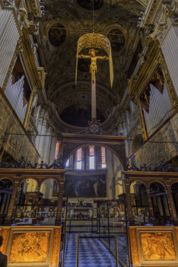 Old wooden cross in the Basilica of Santa Maria Maggiore, Bergamo, Province of Bergamo, Italy