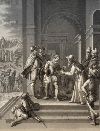 The Parable of the Prodigal Son, New Testament, steel engraving 1853, digitally restored