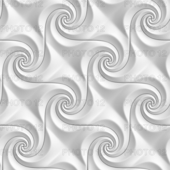 Geometric 3d illustration featuring seamless swirl patterns, ideal for wallpapers and design projects