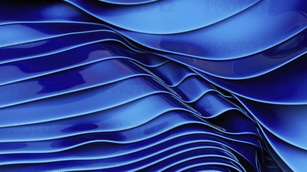 This image captures smooth blue silk waves creating a modern and elegant abstract design. The fluidity and curves convey movement and sophistication, perfect for artistic projects