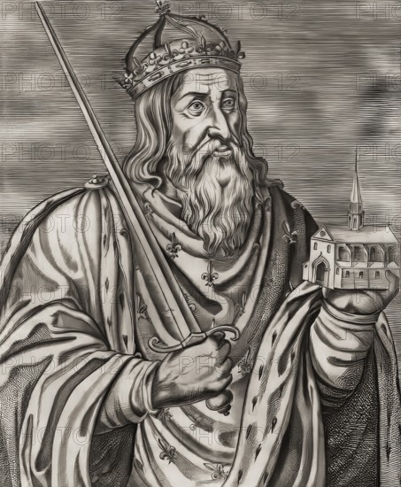 Clovis, Chlodovechus, Chlodwig I., Chlodowech, 466-511, King of the Franks of the Merovingian dynasty, digitally edited