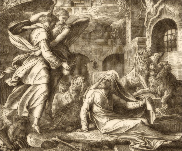Daniel in the Lions' Den, Old Testament, by Julius Schnorr von Carolsfeld
