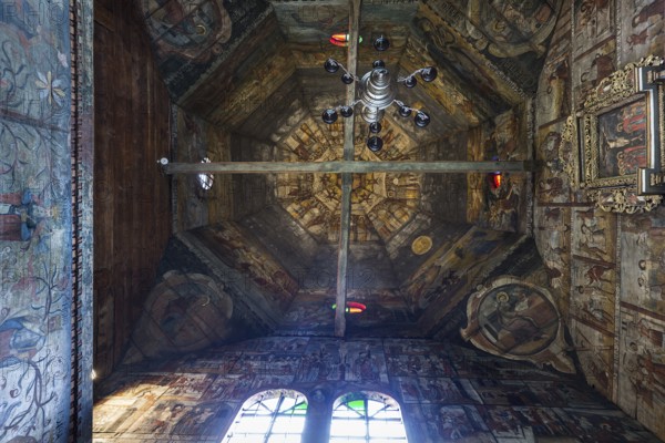 Vaulted ceiling of St. George's Orthodox Church, around 1500, wooden church, Drochobych, Ukraine