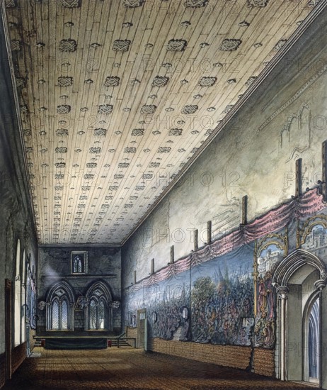 Painted Chamber, part of the medieval Palace of Westminster, Westminster, London, UK, 1807