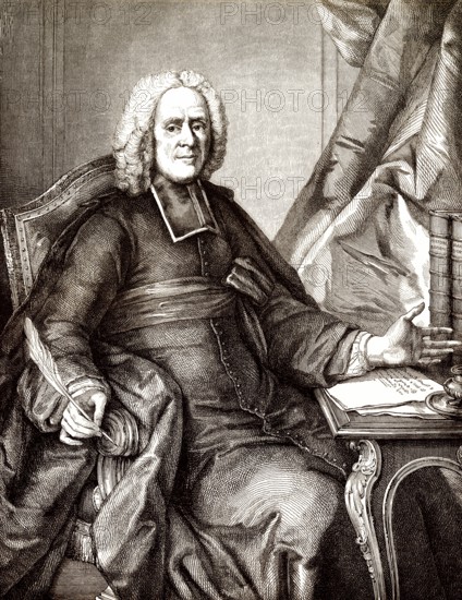 Porträt von Charles Rollin, 1661, 1741, einem französischen Historiker und Pädagogen