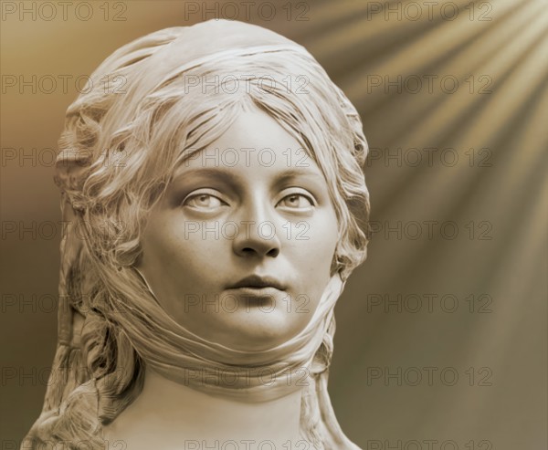 Louise of Mecklenburg-Strelitz, Luise Herzogin zu Mecklenburg - Strelitz, Luise Auguste Wilhelmine Amalie Herzogin zu Mecklenburg, Königin Luise, 1776 – 1810, Queen of Prussia as the wife of King Frederick William III, digitally edited after a bust by Johann Gottfried Schadow