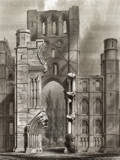 Kelso Abbey, a ruined Scottish abbey in Kelso, Scotland, United Kingdom