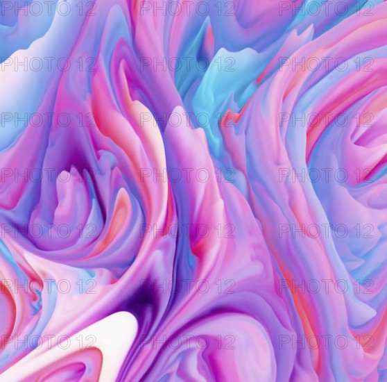 An abstract illustration showcasing dynamic bursts of pastel colors. The swirling hues of pink, purple, and blue create a vibrant, dreamlike composition with fluid motion