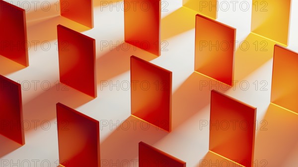 Colorful transparent crystals stand in an intricate pattern, reflecting light and casting vivid shadows