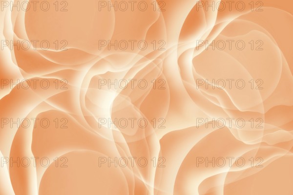 This image features a soothing abstract background with fluid, wavy forms in various shades of orange, creating a dynamic yet tranquil visual effect