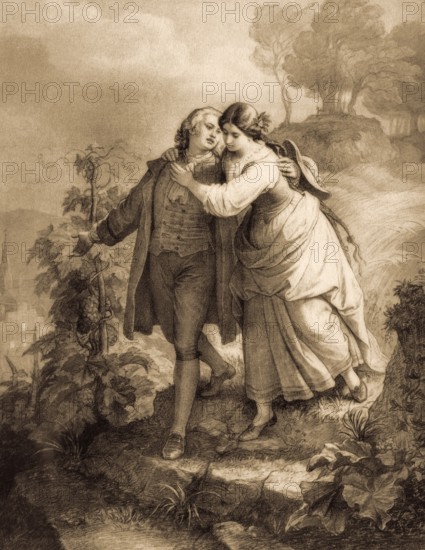Hermann and Dorothea, an epic poem by Johann Wolfgang von Goethe, after Wilhelm von Kaulbach