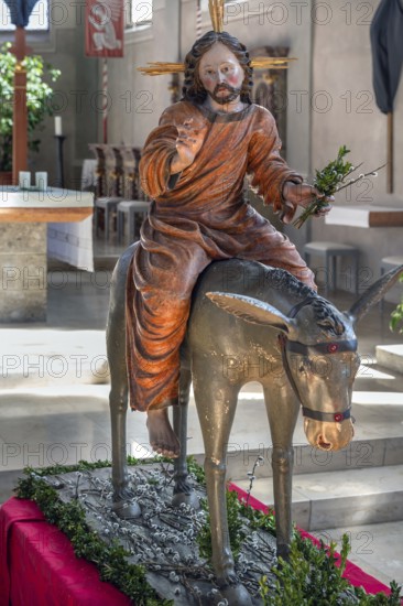 Palmesel in the parish church of St Nicholas, Oberthingau, Ostallgäu, Bavaria, Germany