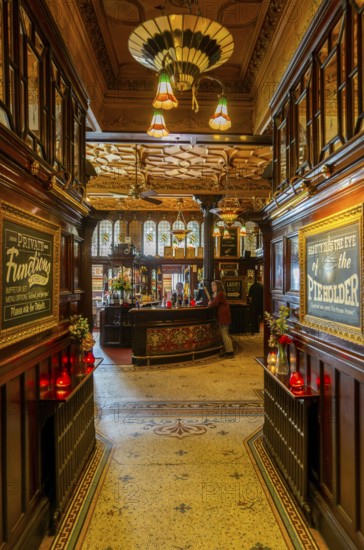 Grade 1 listed interior of the Philharmonic Dining Rooms public house, Hope Street, Liverpool, England, UK