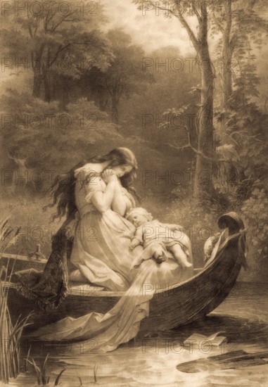 Ottilie, scene from the novel Elective Affinities, Die Wahlverwandtschaften by Johann Wolfgang von Goethe, after Wilhelm von Kaulbach