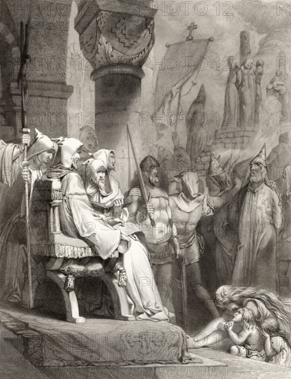 An auto-da-fé or auto-de-fé, the ritual of public penance of condemned heretics and apostates