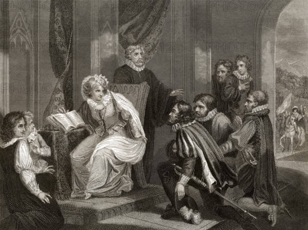 Elisabeth I., 1533 - 1603, Königin von England, die dem Tod von Marie Stuart zustimmt