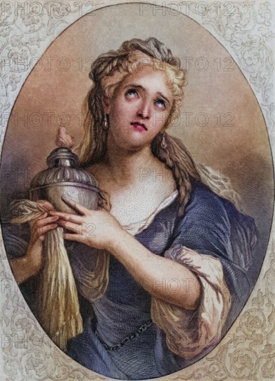 Adrienne Lecouvreur, 1692-1730, French actress. Photo etching after the painting by Coypel, Historic, digitally restored reproduction from a 19th century original, Record date not stated