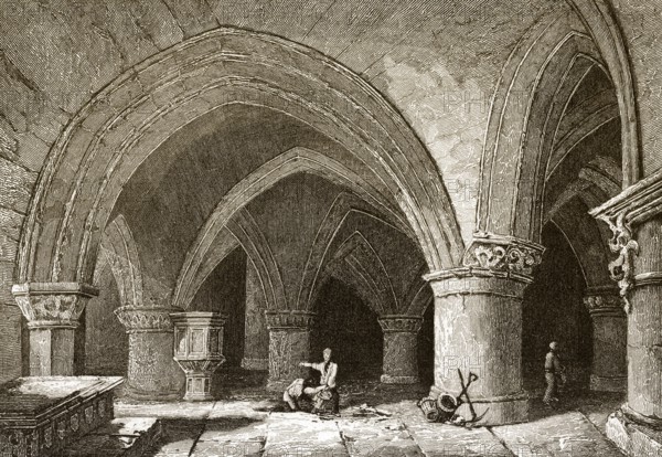 Die Krypta der Kathedrale von Glasgow oder High Kirk of Glasgow oder St Kentigern's oder St Mungo's Cathedral, Glasgow, Schottland, 19.