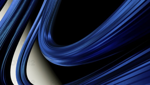 An intricate 3D rendering of dynamic blue swirls, exhibiting motion and flow in an attractor style. Ideal for representing concepts of fluidity and digital art in a modern and abstract manner