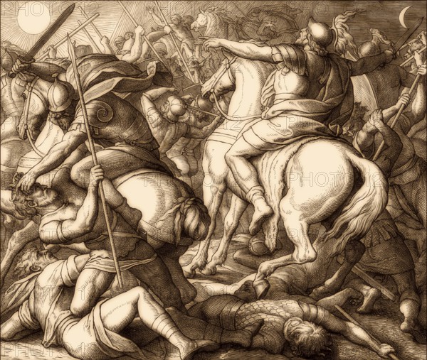 Joshua Commanding the Sun to Stand Still upon Gibeon, Old Testament, by Julius Schnorr von Carolsfeld, 1860