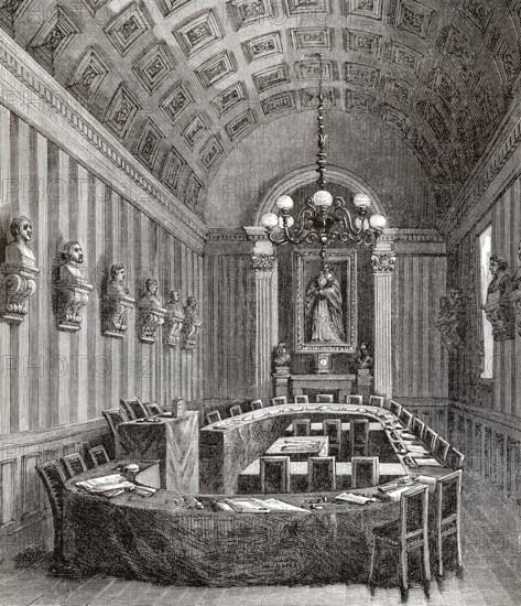 Conference hall, Académie Française, Paris, France, 19th century