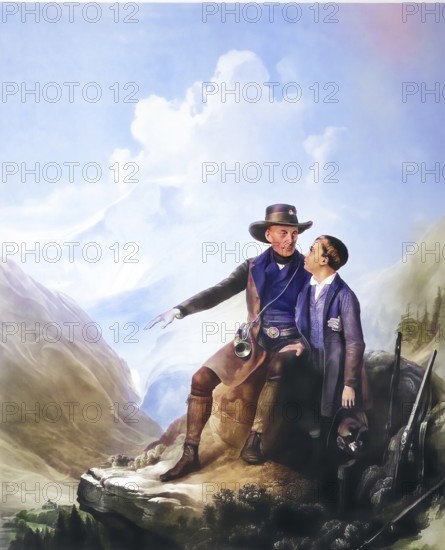 Archduke Johann Baptist Josef Fabian Sebastian of Austria (born 20 January 1782 in Florence, died 11 May 1859 in Graz) was a member of the House of Habsburg, brother of Emperor Franz I, Austrian field marshal and German imperial administrator in the revolutionary period of 1848/1849, 1859, as a hunter, Historical, digitally restored reproduction from a 19th century original, Record date not stated