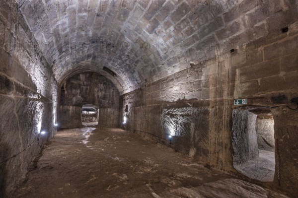 Historic rock cellar, laid out in the 17th century, market square, Lauf an der Pegnitz, Middle Franconia, Bavaria, Germany