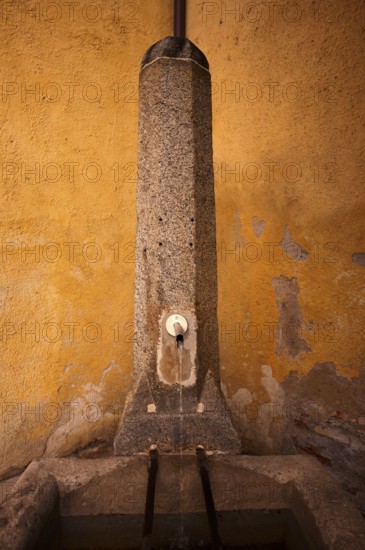 Fountain in front of the Capuchin monastery, Merano, Merano, South Tyrol, Autonomous Province of Bolzano, Italy