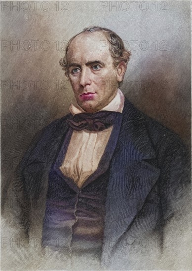 Elisha Mitchell (1793-1857) American naturalist and explorer. Professor of chemistry, mineralogy and geology at the University of North Carolina. In 1835 he determined the height of Mount Mitchell in North Carolina. While checking his earlier measurements, he fell to his death at the nearby Mitchell Falls. Copperplate engraving from 1896, digitally restored reproduction from a 19th century original, record date not stated