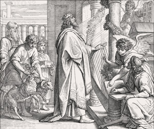 David the Psalmist, Old Testament, by Julius Schnorr von Carolsfeld