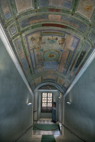 Staircase in the Villa del Principe, Palazzo di Andrea Doria, Piazza dei Principe, Genoa. Italy