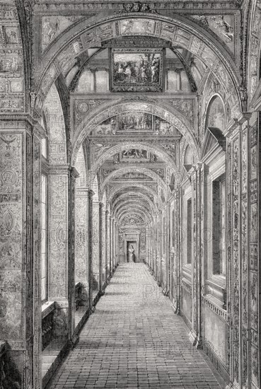 The Vatican loggias, Vatican City, Rome, Italy, 19th Century