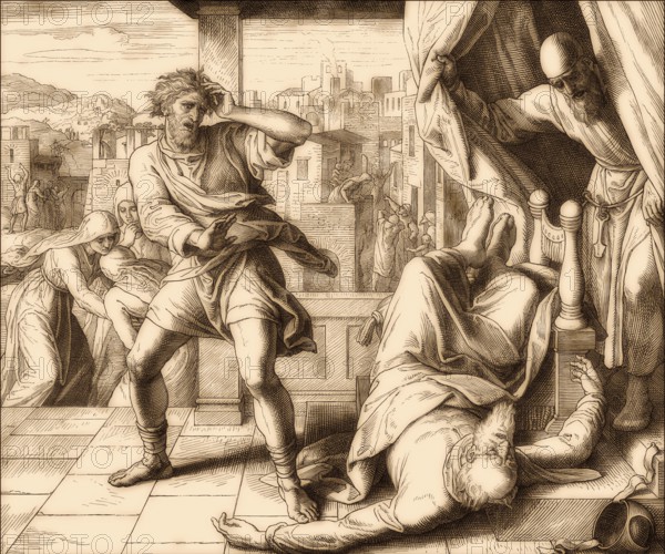 Death of Eli, Old Testament, by Julius Schnorr von Carolsfeld