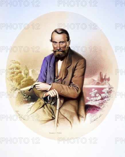 Josef Matthäus Graf Thun Hohenstein (1794-1868) Politician, Historical, digitally restored reproduction from a 19th century original, Record date not stated